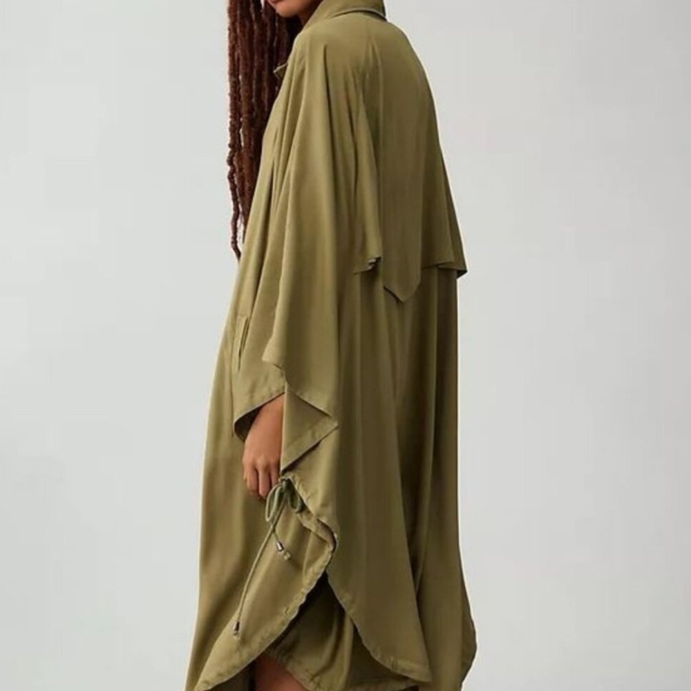 NWT Pilcro Anthropologie Jacket Womens One Size Olive Green Utility Relaxed Boho - Picture 3 of 11